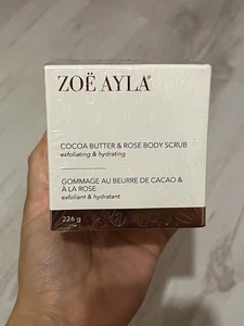 NEU Zoe Ayla Rose und Kakaobutter Körperpeeling Peeling gute Bräune Entferner Brandneu mit Etikett - Bild 1 von 5