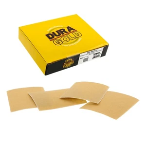150 Grit Gold - 1/4 Sheet Hook & Loop Sandpaper Sheets 5.5" x 4.5" - Box of 25 - Picture 1 of 5