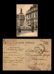 Mayfairstamps France 1910s Dijon Monument Grangier Soldiers Mail WWI Censored to - Picture 1 of 2