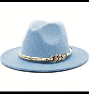 Baby  Blue  Western Cowboy Hat Outback Cowgirl Hat Rode Felt Hat - Picture 1 of 2
