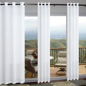 96 Inch Curtains 2 Panels Set for Bedroom Closet Door Grommet Semi Sheer Priv... - Picture 1 of 8