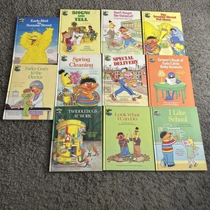 The Sesame Street Book Club Lot of 11 Hardcover Books Vintage - Foto 1 di 6