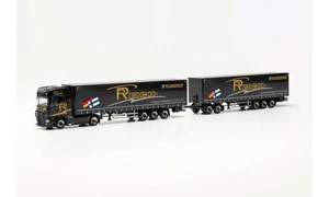 Herpa HE316422 1/87 Scania CS 20 HD Curtain Canvas Double Semi Trailer Model Car - Picture 1 of 6