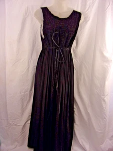 Vintage Valentino Intimo Couture Bergdorf Goodman Black 100% Silk Sun Dress L - Picture 1 of 8