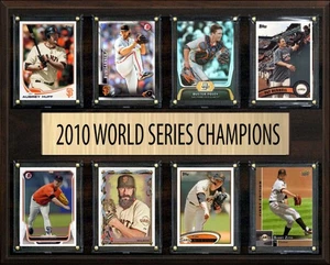 Placa Serie Mundial 2010 Gigantes de San Francisco 8 cartas Topps Bowman Posey Lincecu - Imagen 1 de 4