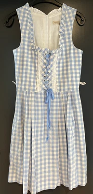 Damen Trachten Dirndl ärmellos Hellblau-Weiß kariert ca. Gr. 36 v. C&A - Bild 1 von 2