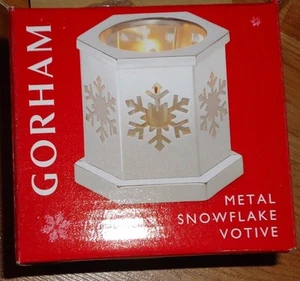Gorham METALL SCHNEEFLOCKE VOTIV Kerzenhalter mit Box NEU Winter Weihnachten - Bild 1 von 3