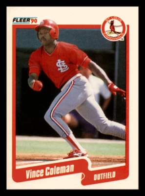 1990 Fleer Vince Coleman St. Louis Cardinals #245 - Image 1 of 2