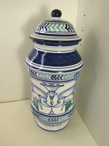 Albarello vaso pot Bottega Riccardo Gatti Faenza firmato 1979 2 delfini a mano - Foto 1 di 8