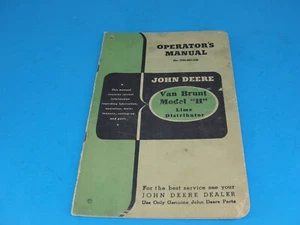 John Deere Operators Manual Van Brunt Model "H" Lime Distributor - Picture 1 of 3