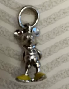 Genuine Pandora 925 Silver DISNEY Classic Mickey Pendant Yellow Shoes 397394EN06 - Picture 1 of 3