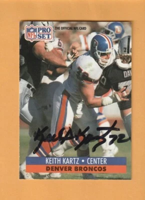 Keith Kartz Denver Broncos AUTO Signed 1991 Pro Set California Bears 3A - Image 1 of 2