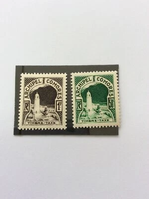 Estampillas de Timbre-Impuestos del Archipiélago de las Comoras como nuevas 50c y 1f como en la foto. Envío gratuito  Foto 1 de 2