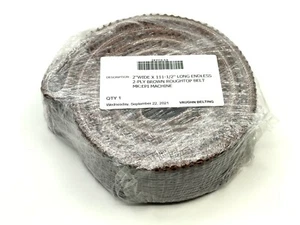 Vaughn Belting 2” Wide x 111-1/2” Long Endless 2ply Brown Roughtop Conveyor Belt - Picture 1 of 2