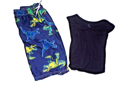 Niños 14/14a CARTER'S KID Dino Breve Inserción Traje de Baño Lugar Deporte Azul Tanque XXL Kd Foto 1 de 4