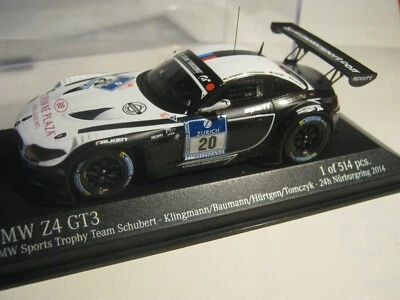 1:43 BMW Z4 GT3 Klingmann Hürtgen Nürbring 2014 MINICHAMPS 437142030 Ovp New - Immagine 1 di 2