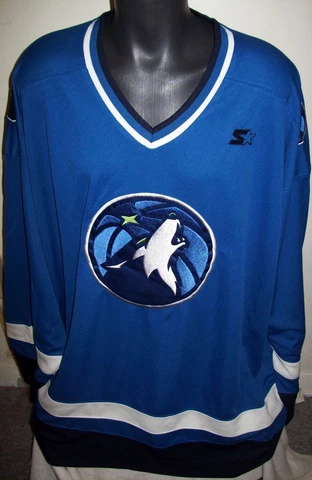 MINNESOTA TIMBERWOLVES NBA Starter Hockey Jersey w sewn Logos BIG MAN'S 5X Cover