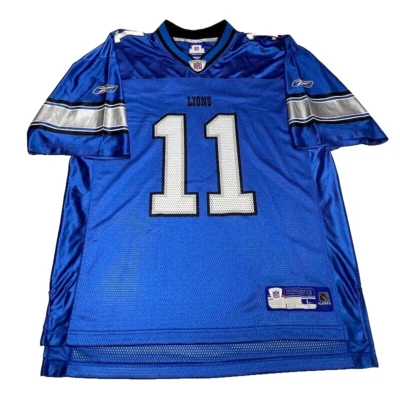 Camiseta deportiva grande de fútbol americano de la NFL de los Detroit Lions Roy Williams Reebok #11 Foto 1 de 4