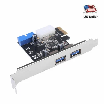 Scheda controller USB 3.0 PCI-E Express 2 porte esterne + connessione interna 19 pin - Immagine 1 di 3