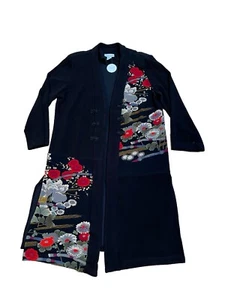 Moonlight YS Fashion Long Open Duster Coat Jacket Women Size XXL Asian Theme NEW - Picture 1 of 14