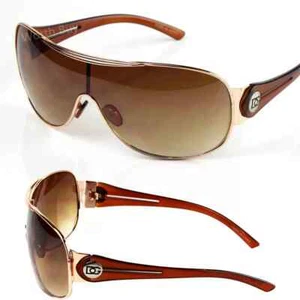 Gafas de Sol para Mujeres Diseño Encanto Lentes redondo marrón Moda Verano UV400 - Picture 1 of 1