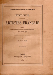 Eugène PIOT. Etat-civil de quelques artistes français - Picture 1 of 1