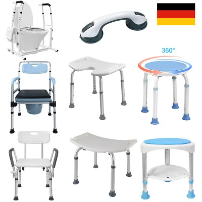 360° Duschhocker Duschsitz Badhocker Duschstuhl Duschgriff Höhenverstellbar - Bild 1 von 4