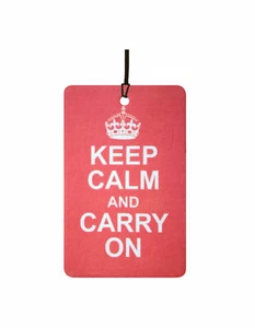 Keep Calm And Carry On Car Air Freshener - Picture 1 of 2