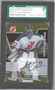 2001/02 BAP SIGNATURE #216 SCOTT CLEMMENSEN AUTO. 'GOLD' ROOKIE SGC 96 OR 9 MINT - Picture 1 of 1