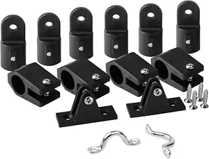 Boat Bimini Top Fittings Hardware Set 3 Bow 7/8 Inch Black Nylon Set,Marine Jaw - Picture 1 of 9