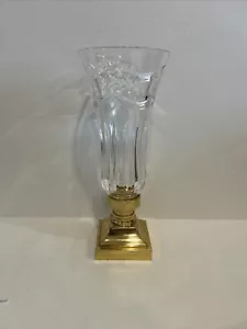 Waterford Crystal Pompeii Hurricane Pilar Candle Holder With Brass Base - Picture 1 of 14