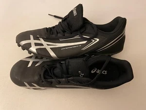 Asics Mens Hypersprint 5 Black Slvr Track Field Spikes Shoes Sneaker 9.5 - Picture 1 of 5