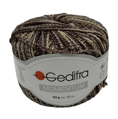 Gedifra YARN Momentum Shimmery 50g 90m 98y Poly Cotton #8212 Neutrals Italy - Image 1 of 4