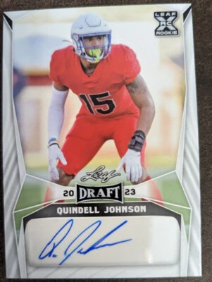 2023 Leaf Draft Football Quindell Johnson Autograph #BA-QJ1 Los Angeles Rams - Image 1 of 2