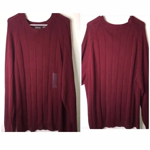 St John’s BAY Cotton Crew Neck Pullover Sweater Mens Size 3XL Maroon - Picture 1 of 7