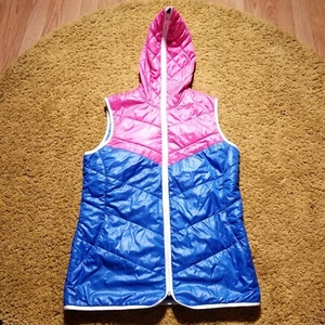 Adidas Neo Label Puffer Vest Full Zip Up Hoodie Hooded Logo Sz XL Flaw  - Picture 1 of 16