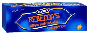 PERSONALISED JAFFA CAKE LABEL - ANY NAME & MESSAGE - JAFFA CAKES - BIRTHDAY XMAS - Picture 1 of 3