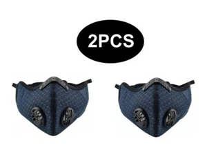 2PC Sports Anti-Pollution Breathable,Cycling, Face Mask Protection Filter Blue - Picture 1 of 8