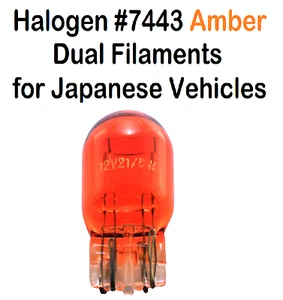(4) Halogen 7443 Bulb Amber Dual Filaments for Japanese Veh. - Picture 1 of 3