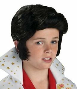 ELVIS PRESLEY CHILD COSTUME WIG Black Pompadour Kids King Rock 50s LICENSED NEW