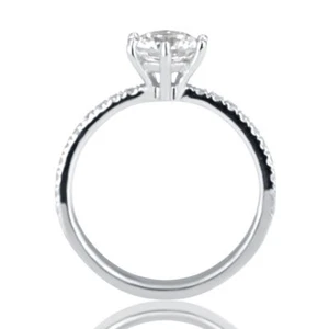 1 Karat Brillant Rundschliff Diamant Verlobungsring G-H/SI1 14K Weißgold - Bild 1 von 5