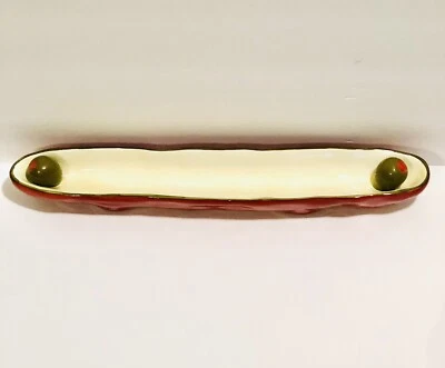 BELLA CASA GANZ OLIVE BOAT APPETIZER TRAY - Image 1 of 4