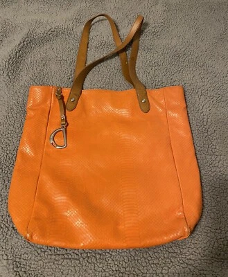 BONITO BOLSO SHOPPER RALPH LAUREN CUERO NARANJA PIEL DE SERPIENTE EN RELIEVE Foto 1 de 4