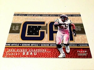 Junior Seau 2002 Fleer Genuine Silver Genuine Article Game Worn Jersey #GA-JS - Bild 1 von 2