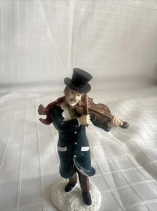 Vintage 1990's Mervyn's Christmas Village Square Man Violin Musician Figurine 4" - Picture 1 of 7