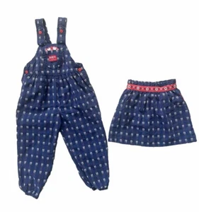 Pantalones de colección OshKosh B'gosh talla 4 florales y falda a juego años 80 niños baberos - Imagen 1 de 10
