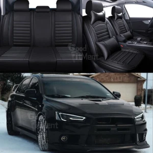 For Mitsubishi Lancer Sedan 5 Seats Car Seat Covers PU Leather Cushion Full Set - Picture 1 of 12