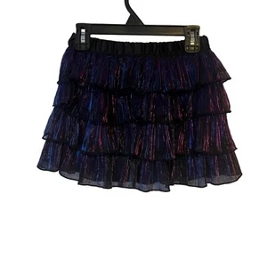 Kids Headquarters Metallic Ruffle Skort Girls 8 Iridescent Tulle Purple 4 Tier - Picture 1 of 7