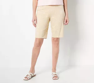 Isaac Mizrahi Live! Bermuda pantaloncino Petite ricamato Biscotti 22 nuovo - Foto 1 di 1