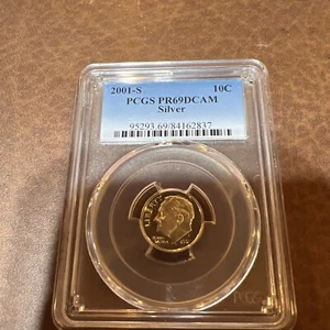 2001 S 10C Silver Roosevelt Dime PCGS PR69DCAM - Picture 1 of 2